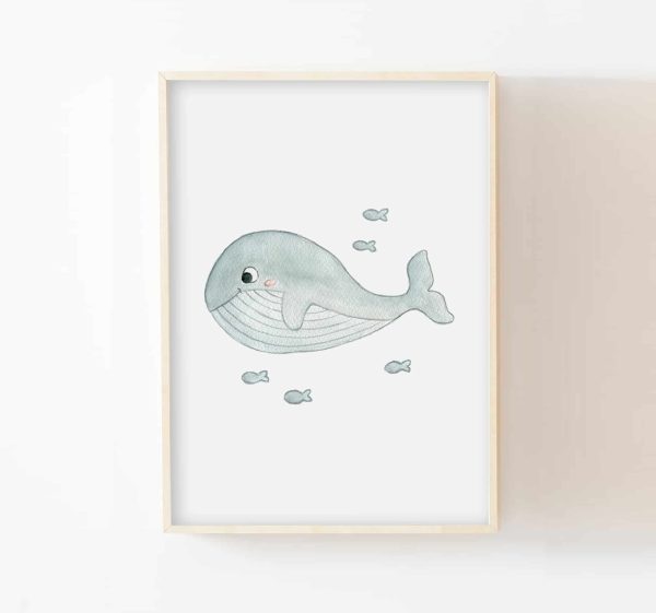 Affiche enfant mer baleine