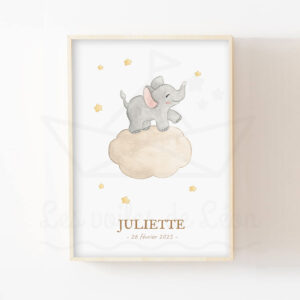 Éléphant dans les étoiles – Aquarelle individuelle