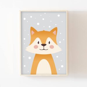 Sous la neige – Renard – Affiche