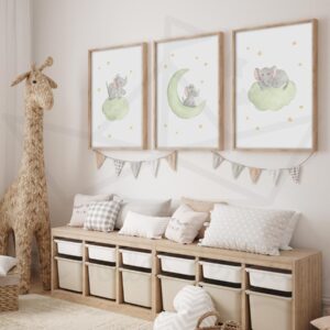 Etoiles – éléphants – Trio Aquarelles