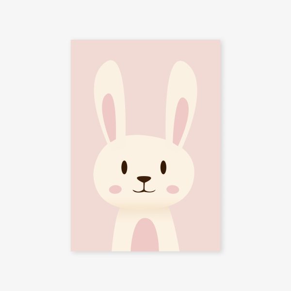 Poster lapin bébé rose