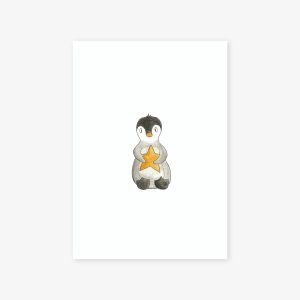 Pingouin et son étoile – Aquarelle individuelle