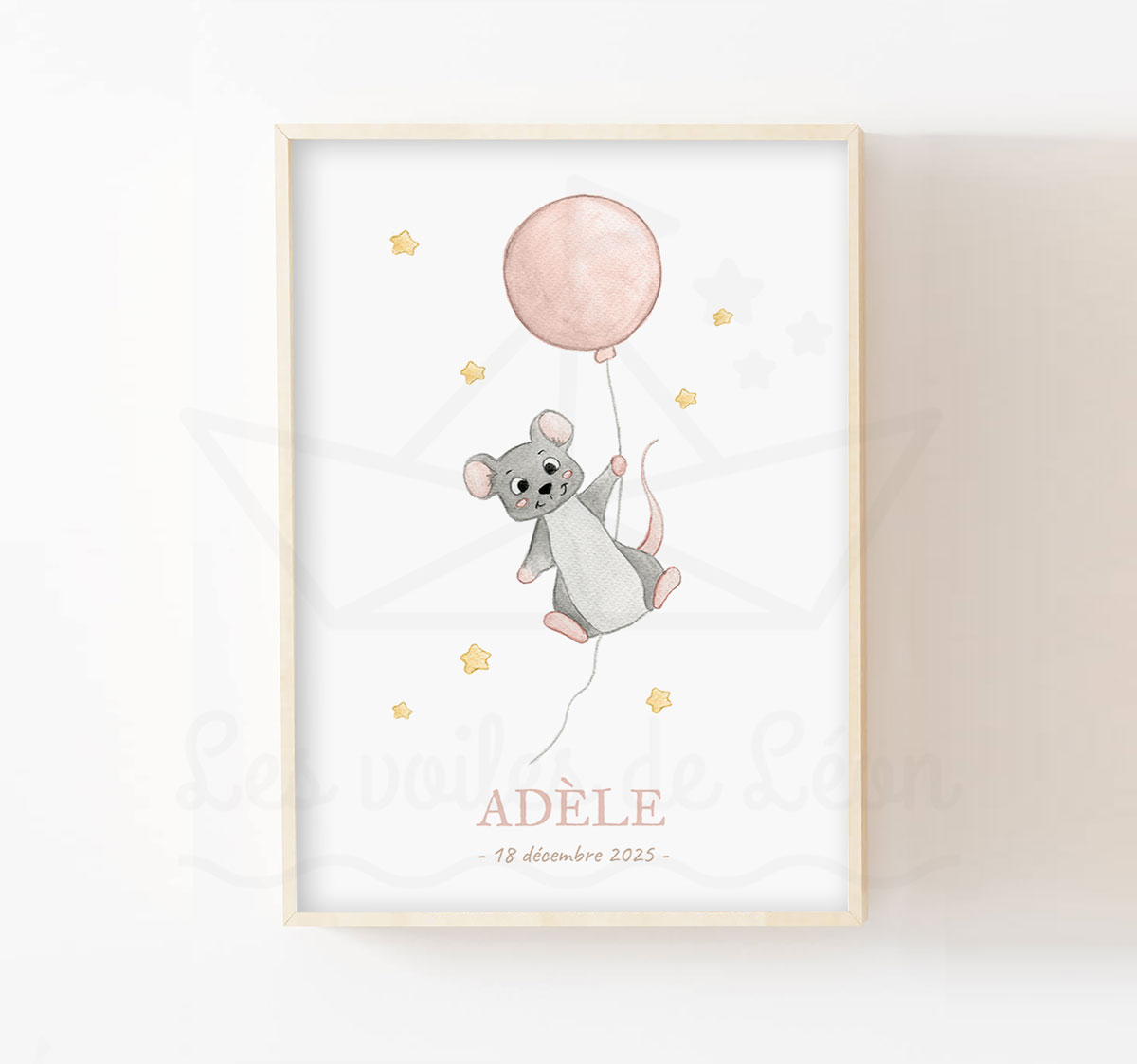 décoration bébé souris ballon prénom