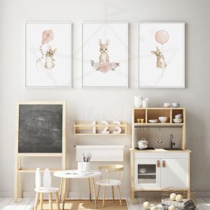 Roses – Lapins – Trio Aquarelles