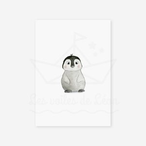 Polaire – Pingouin – Aquarelle individuelle