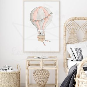 Ciel – Éléphant montgolfière – Aquarelle individuelle