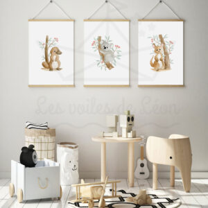 Australie Kangourou Koala Ornithorynque Trio Aquarelles