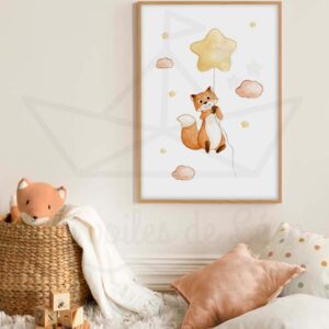 Renard et son étoile – Aquarelle individuelle