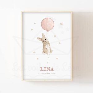 Ciel – Lapin ballon – Aquarelle individuelle