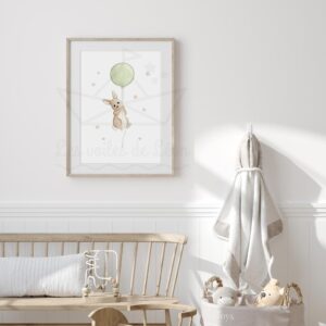 Ciel – Lapin ballon – Aquarelle individuelle