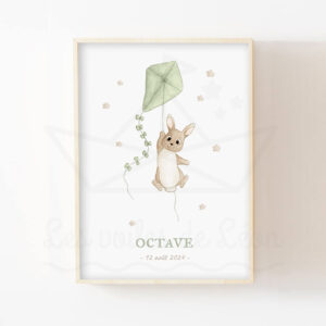 Ciel – Lapin cerf-volant – Aquarelle individuelle