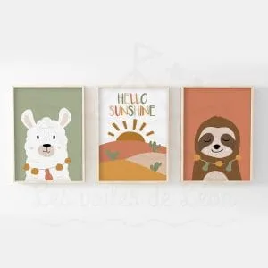 Bohème – Lama soleil paresseux – Trio affiches
