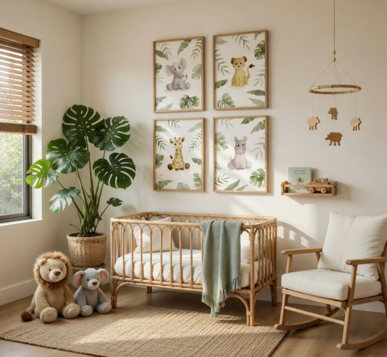 décoration thème jungle chambre enfant