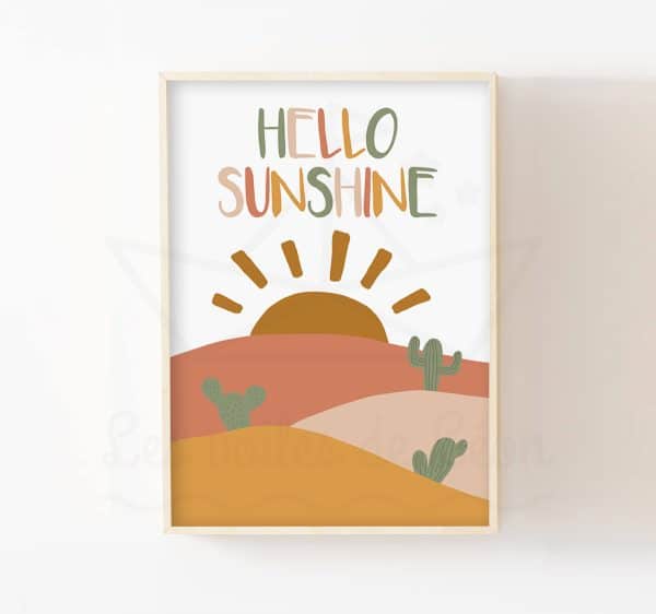 Poster hello sunshine déco chambre enfant :