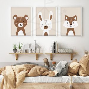 Forêt – Ours Lapin Renard – Trio affiches