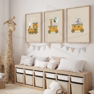 Train safari – Trio affiches