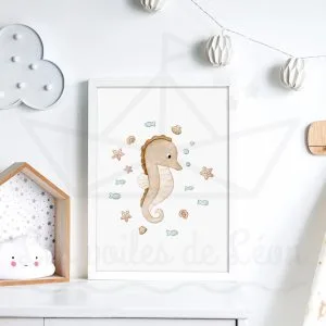 Hippocampe – Aquarelle individuelle