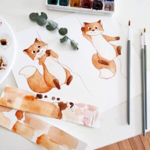 Création d'aquarelles pour enfant