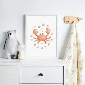 Mer Crabe et coquillages – Aquarelle individuelle
