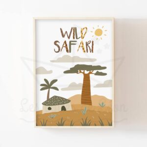 Wild safari – Affiche individuelle enfant