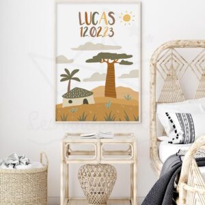 Wild safari – Affiche individuelle enfant