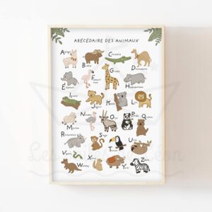 Affiche abécédaire enfant – Animaux