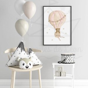 Affiche Ourson Prénom – Montgolfière