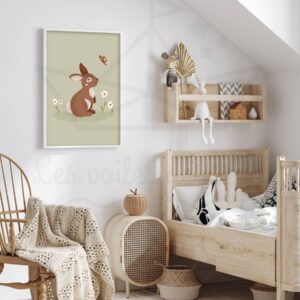 Affiche lapin – Forêt Printemps