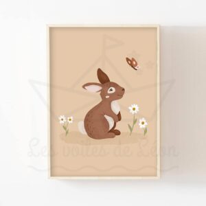 Affiche lapin – Forêt Printemps