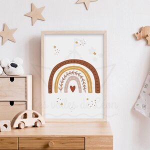 Arc-en-ciel Bohème – Affiche naissance enfant