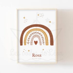 Arc-en-ciel Bohème – Affiche naissance enfant