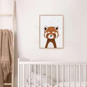 Panda Roux – Affiche enfant personnalisable