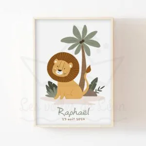 Affiche lion jungle pour enfant