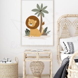 Affiche lion jungle pour enfant