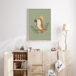 Affiche perroquet – Chambre enfant thème jungle