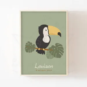Jungle – Toucan – Affiche enfant individuelle
