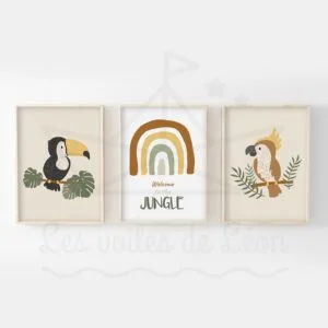 Jungle – Toucan Arc en ciel Perroquet – Lot Affiches