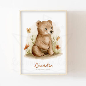 Ours dans la nature – Aquarelle individuelle