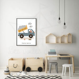 Affiche Camion benne – Décoration engins de chantier