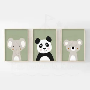 Jungle – éléphant Panda Koala – Trio Affiches
