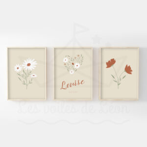 Affiches florales – Prénom personnalisé