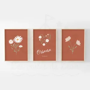 Affiches florales – Prénom personnalisé