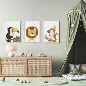 Jungle – Toucan Lion Perroquet – Trio Affiches