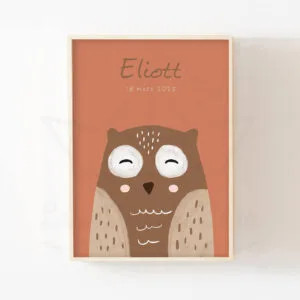 Affiche hibou enfant