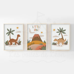 Jurassic – Brontosaure Little Dino Stégosaure – Trio affiches