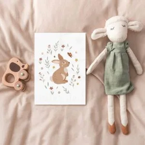 L&rsquo;Affiche Petit Lapin : Couronne de fleurs des champs