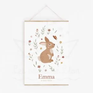 L&rsquo;Affiche Petit Lapin : Couronne de fleurs des champs