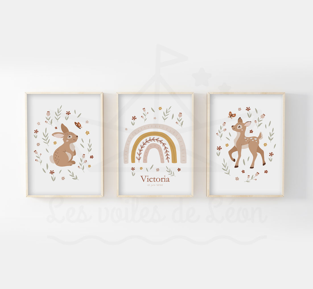 Affiche lapin pastel pour chambre d’enfant