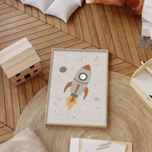 Espace – Fusée – Poster pour enfant