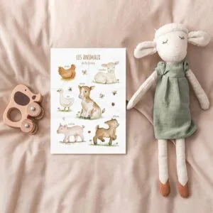 Affiche Animaux de la Ferme – Décoration Campagne pour Chambre d&rsquo;enfant